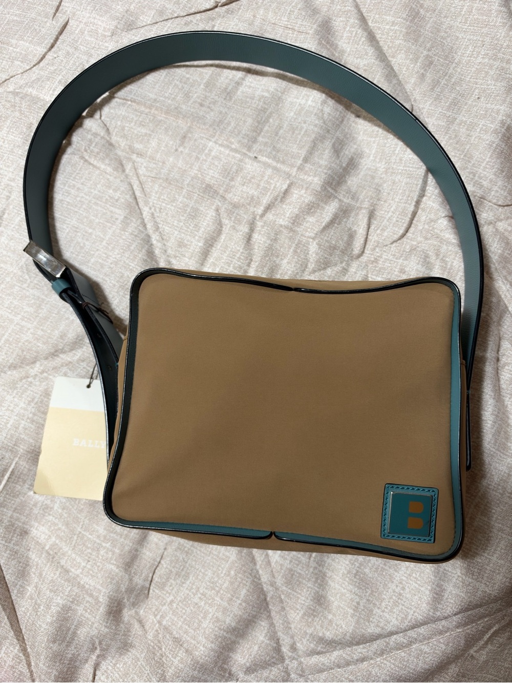 Bally Tan and Teal Crossbody Bag